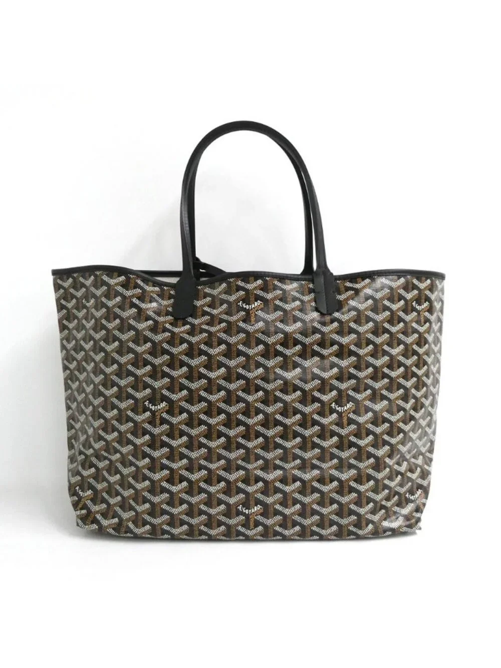 Goyard Saint Louis PM Black Tote Din Canvas Leather with Clip
